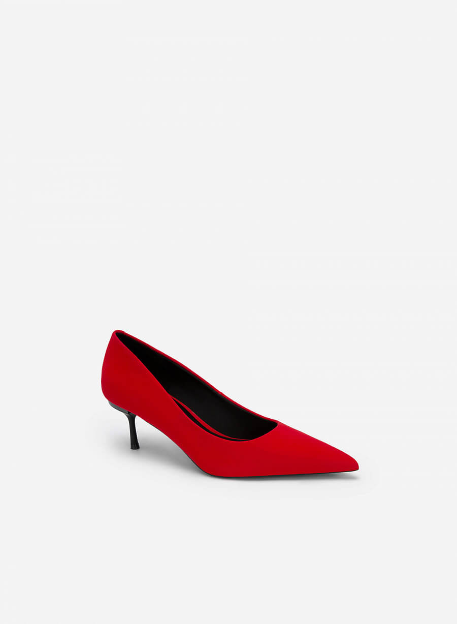 Giày cao gót mũi nhọn gót metallic - BMN 0560 - Màu đỏ - vascara.com