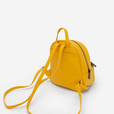 Geometric-Pattern Quilted Mini Backpack - BAK 0172 - Yellow - VASCARA