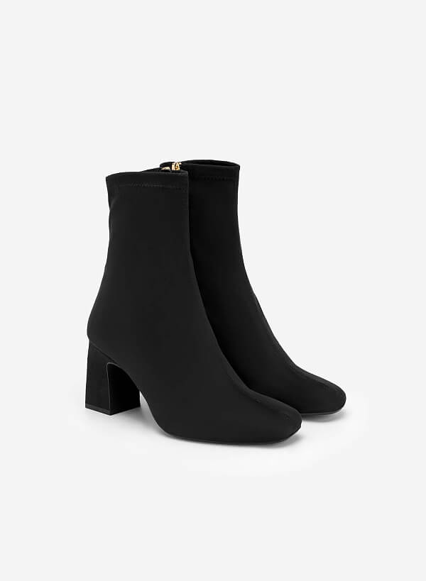 All-day comfort mid ankle boot gót trụ - BOT 0926 - Màu đen - VASCARA