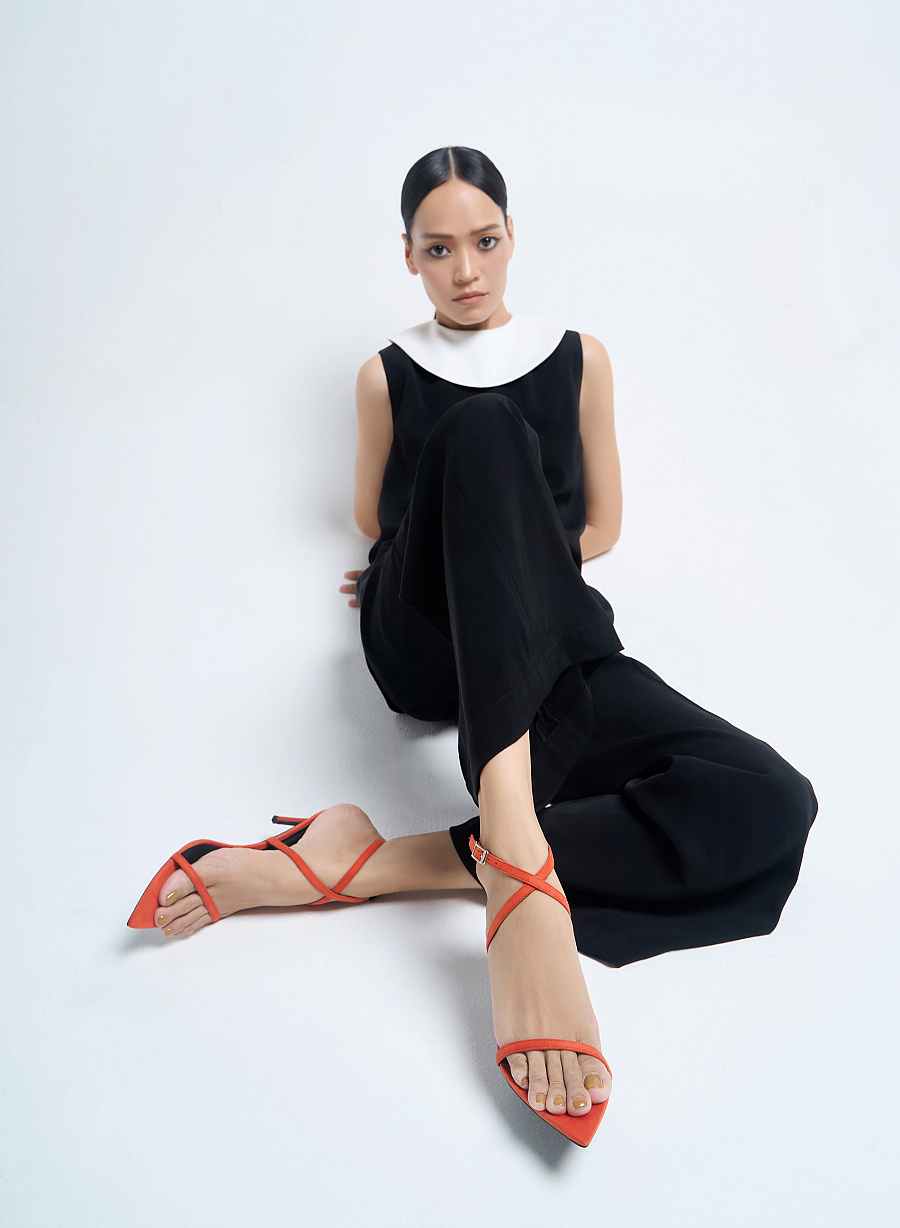 Bst splendid night - giày sandal ankle strap quai mảnh - SDN 0740 - Màu cam - vascara.com