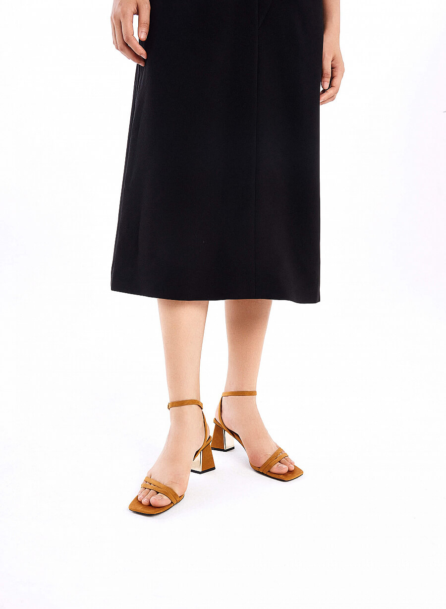 Giày sandal ankle strap quai đôi - SDN 0728 - Màu nâu sáng - vascara.com