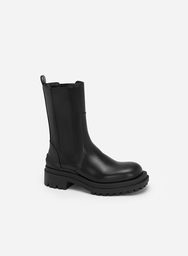 All-day comfort chelsea boots cổ cao phối layer - BOT 0921 - Màu đen - VASCARA