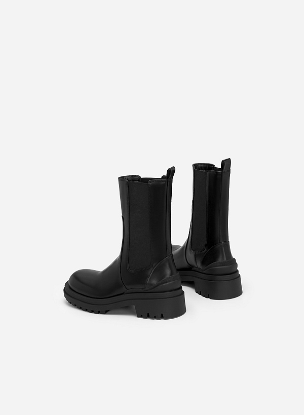 All-day comfort chelsea boots cổ cao phối layer - BOT 0921 - Màu đen - VASCARA