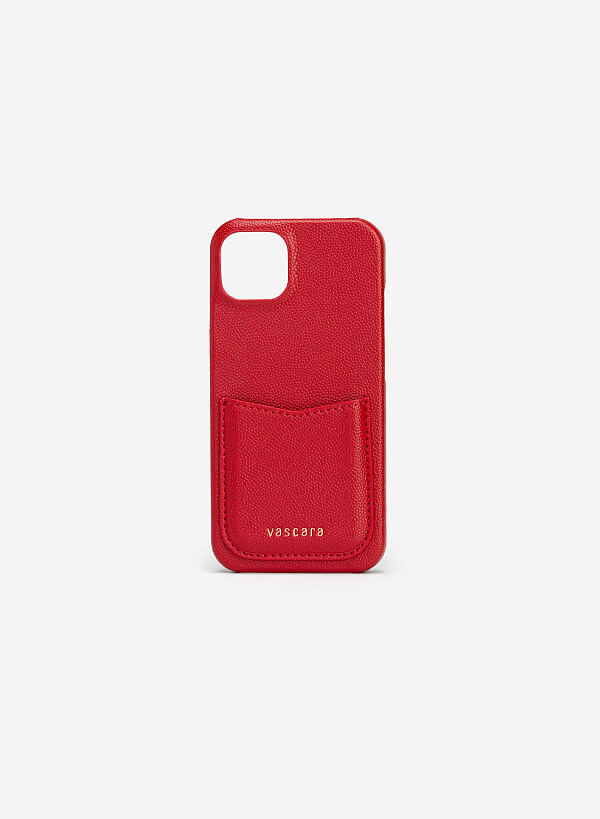 Ốp lưng điện thoại iphone 13 phối ngăn đựng thẻ - IPC 0001 - Màu đỏ