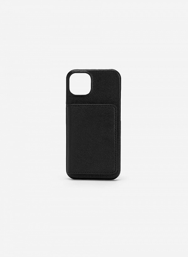Ốp lưng điện thoại iphone 13 phối ví mini đựng thẻ - IPC 0004 - Màu đen