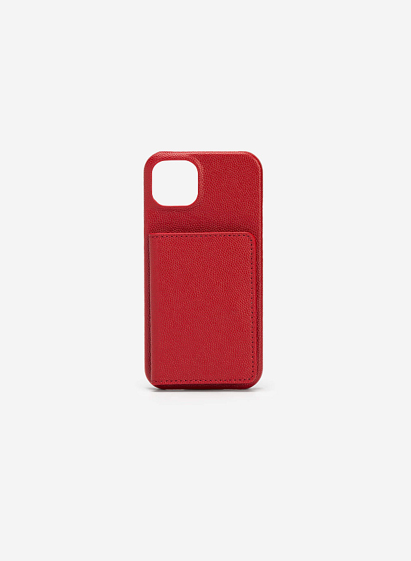 Ốp lưng điện thoại iphone 13 phối ví mini đựng thẻ - IPC 0004 - Màu đỏ