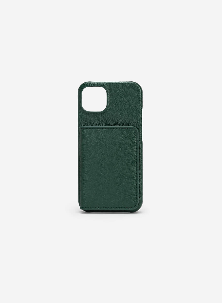 Ốp lưng điện thoại iPhone 13 Phối Ví Mini Đựng Thẻ - IPC 0004 - Màu Xanh Rêu - VASCARA