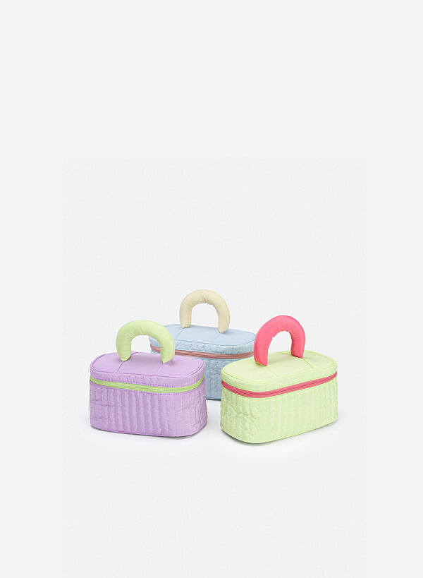 Multicolor quilted makeup bag - GIF 0038