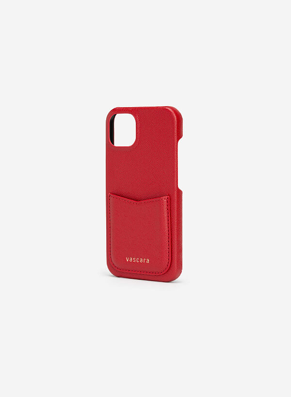 Ốp lưng điện thoại iphone 13 phối ngăn đựng thẻ - IPC 0001 - Màu đỏ - VASCARA