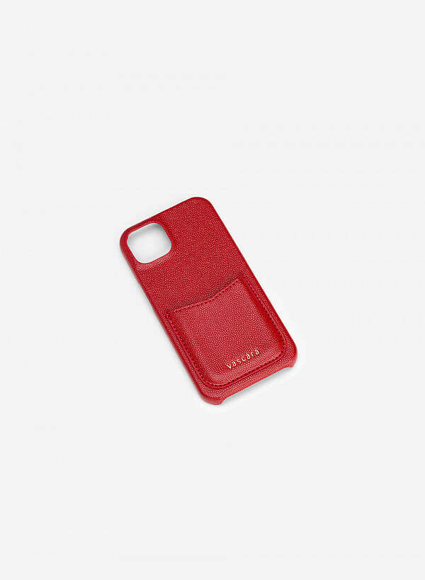 Ốp lưng điện thoại iphone 13 pro phối ngăn đựng thẻ - IPC 0002 - Màu đỏ - VASCARA