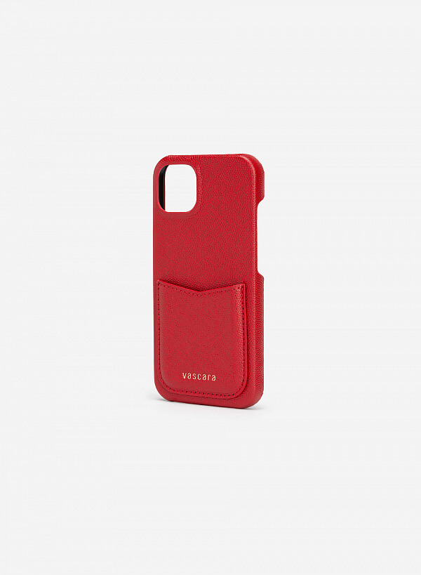 Ốp lưng điện thoại iphone 13 pro phối ngăn đựng thẻ - IPC 0002 - Màu đỏ - VASCARA