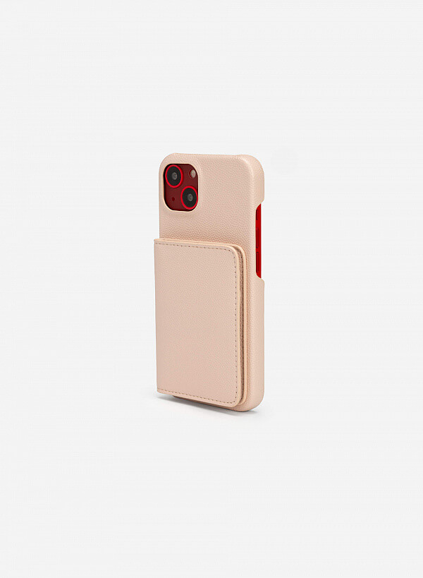 Ốp lưng điện thoại iPhone 13 Phối Ví Mini Đựng Thẻ - IPC 0004 - Màu Hồng Nhạt - VASCARA