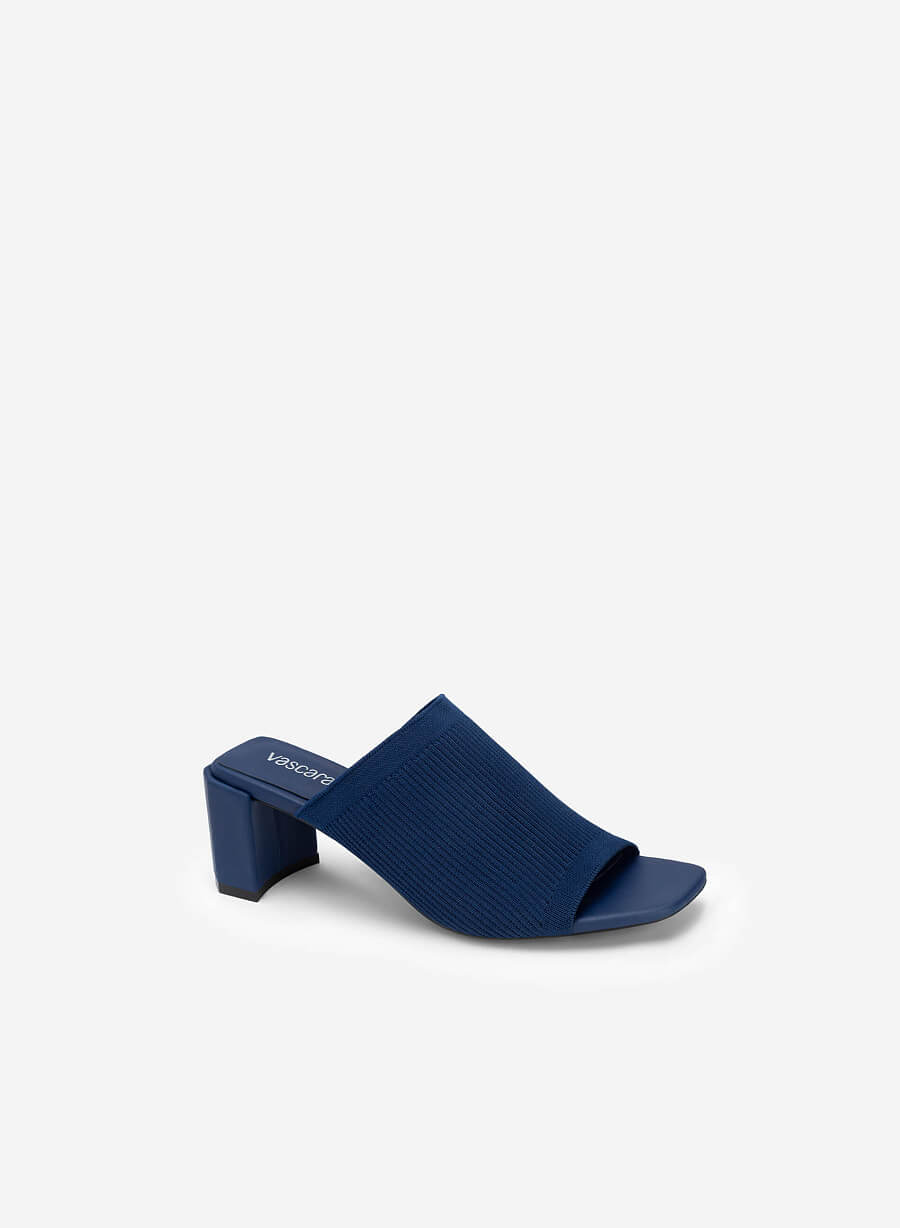 Guốc Mule Quai Vải Knit Bản To - GNN 0176 - Màu Xanh Navy - vascara.com