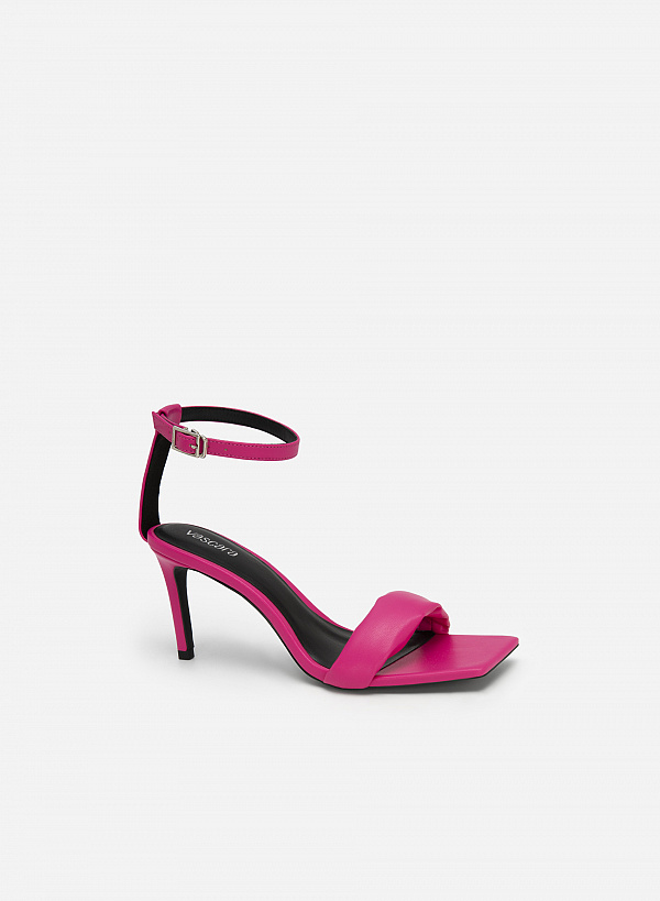 Bst splendid night - giày sandal ankle strap quai nhún chần bông - SDN 0742 - Màu hồng - VASCARA