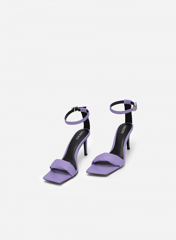 BST Splendid Night - Giày Sandal Ankle Strap Quai Nhún Chần Bông - SDN 0742 - Màu Tím - VASCARA