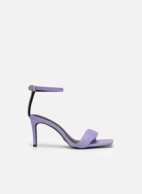 BST Splendid Night - Giày Sandal Ankle Strap Quai Nhún Chần Bông - SDN 0742 - Màu Tím - VASCARA