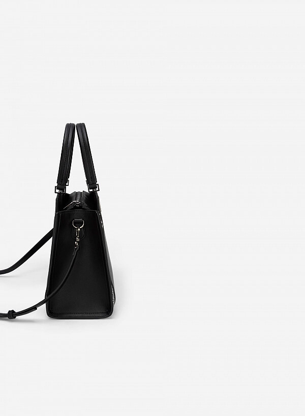Túi Tote Phối Layer Vân Da Rắn - TOT 0090 - Màu Đen - VASCARA