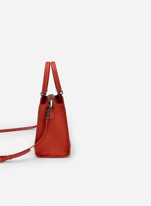 Túi tote phối layer - TOT 0090 - Màu cam đậm - VASCARA