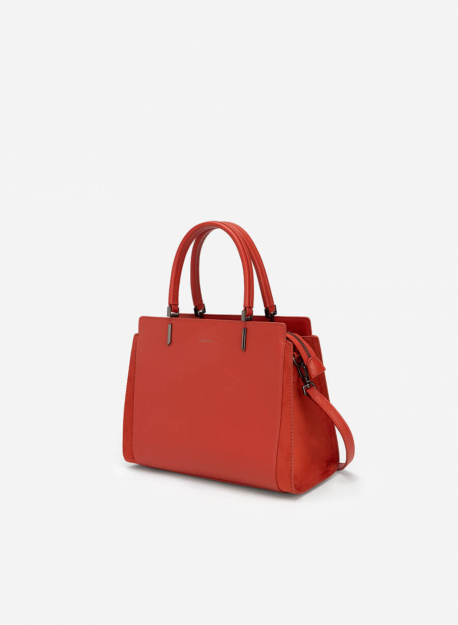 Túi tote phối layer - TOT 0090 - Màu cam đậm - vascara.com