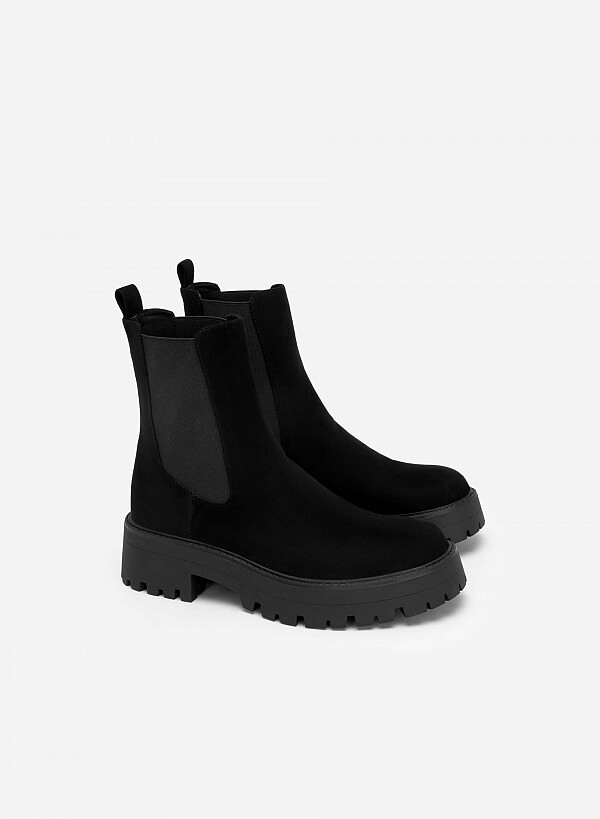 All-Day Comfort Chelsea Boot Cổ Vừa Nubuck - BOT 0920 - Màu Đen - VASCARA