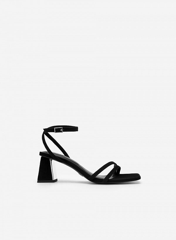 Giày sandal ankle strap quai đôi - SDN 0728 - Màu đen - VASCARA