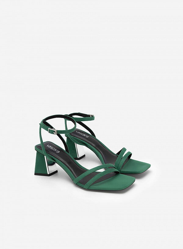 Giày sandal ankle strap quai đôi - SDN 0728 - Màu xanh lá - VASCARA