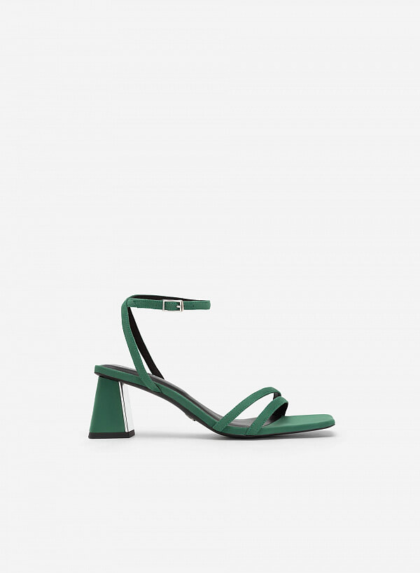 Giày sandal ankle strap quai đôi - SDN 0728 - Màu xanh lá - VASCARA