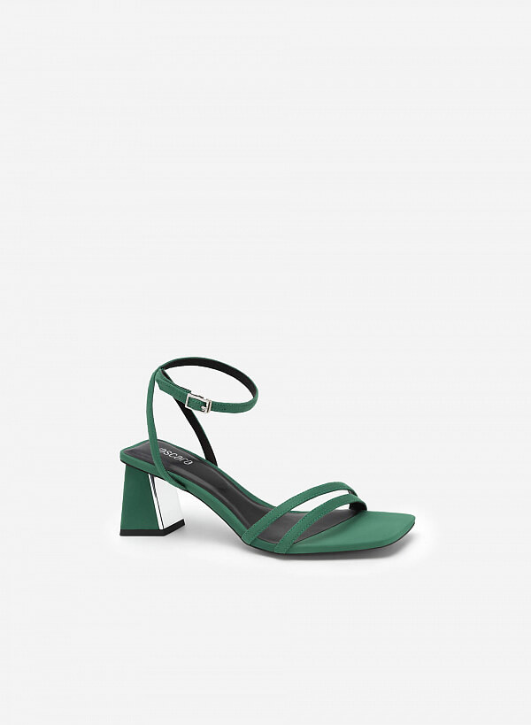 Giày sandal ankle strap quai đôi - SDN 0728 - Màu xanh lá - VASCARA