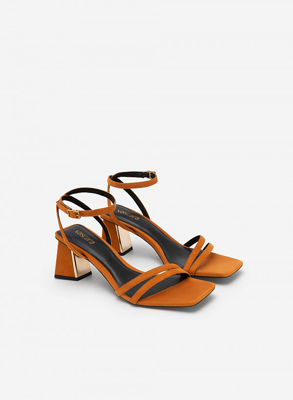 Giày sandal ankle strap quai đôi - SDN 0728 - Màu nâu sáng - VASCARA