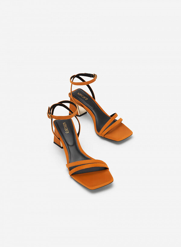 Giày sandal ankle strap quai đôi - SDN 0728 - Màu nâu sáng - VASCARA