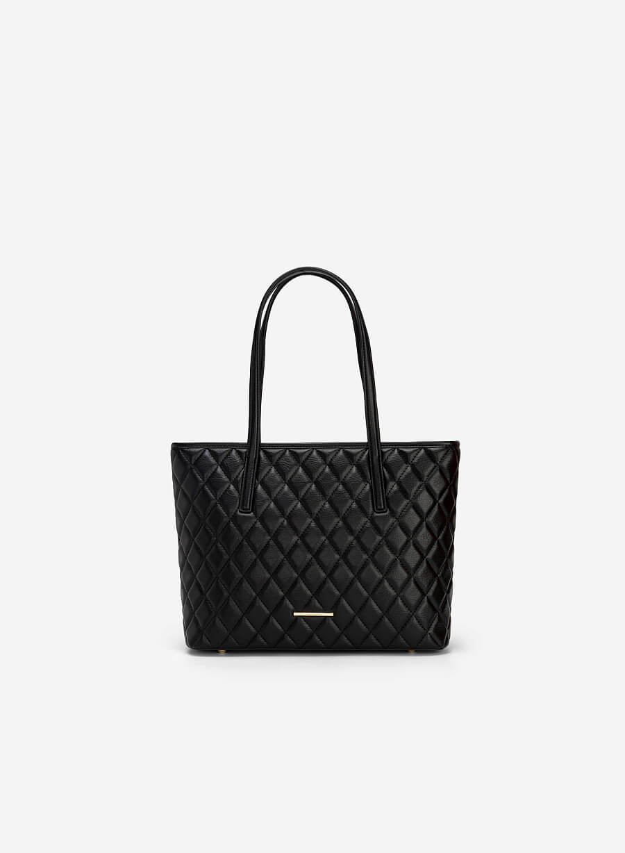 Túi Tote May Chần Bông Hình Thoi - TOT 0099 - Màu Đen - VASCARA
