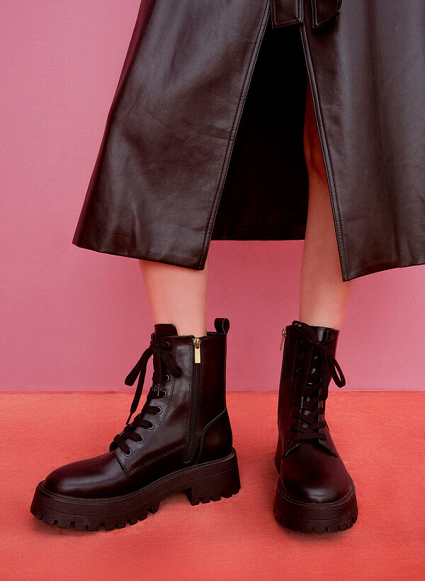 All-Day Comfort Combat Boot Cổ Cao - BOT 0924 - Màu Đen - VASCARA