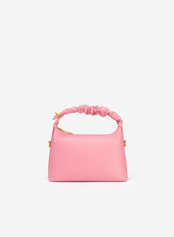 Túi Tote Mini Quai Nhún Phối Khóa Cài - TOT 0093 - Màu Hồng