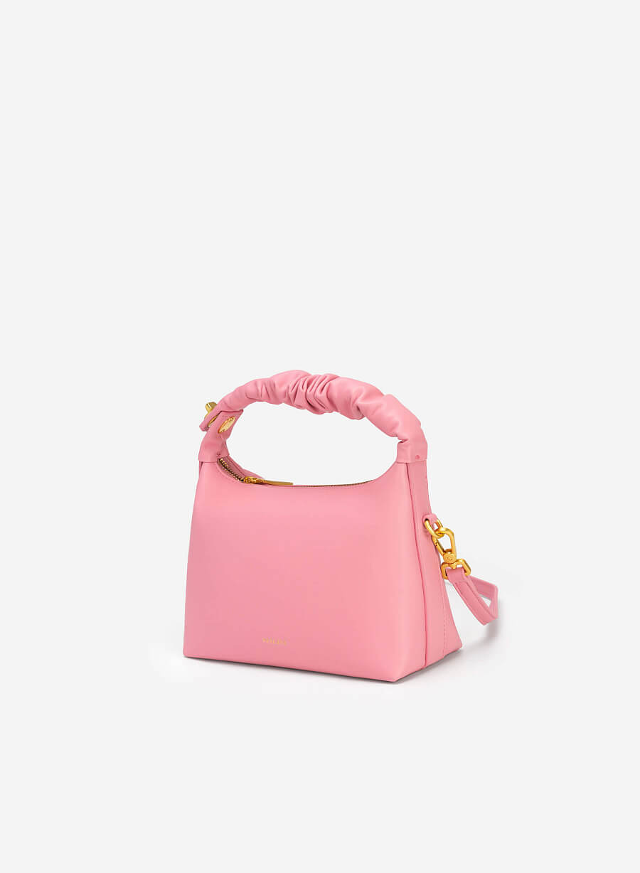 Túi Tote Mini Quai Nhún Phối Khóa Cài - TOT 0093 - Màu Hồng - vascara.com