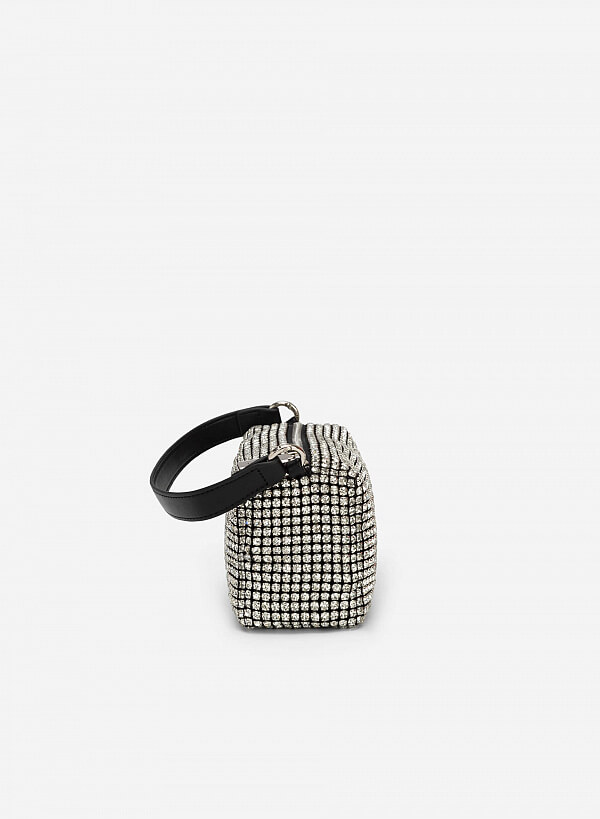 BST Splendid Night - Túi Pouch Đính Đá Crystal - TOT 0097 - Màu Bạc