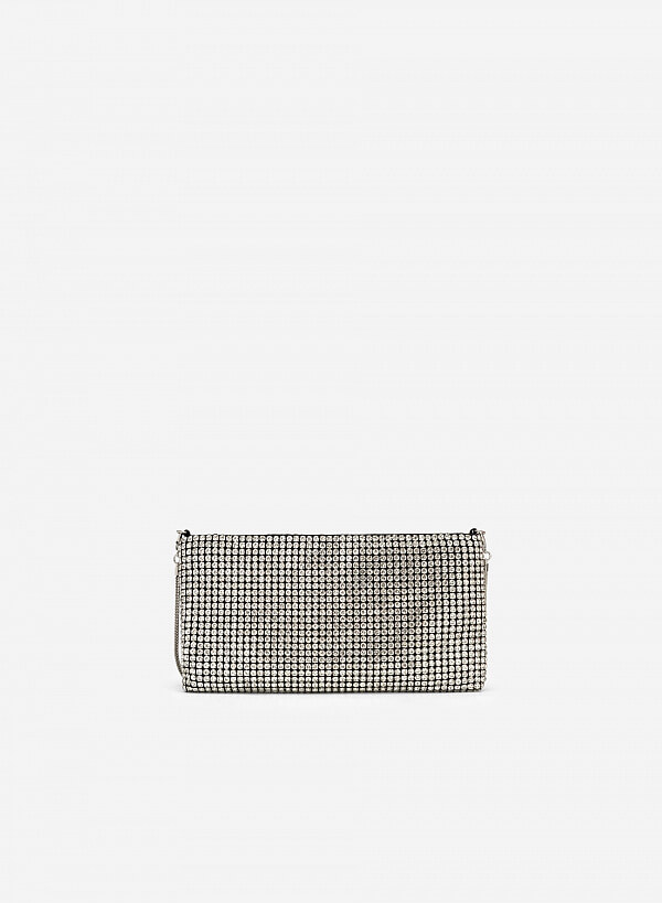 Bst splendid night - túi clutch đính đá crystal - TOT 0098 - Màu bạc - VASCARA