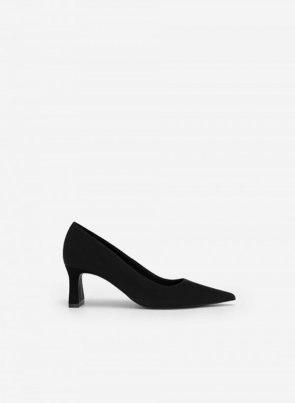 Giày bít mũi nhọn spool block heel - BMN 0542 - Màu đen