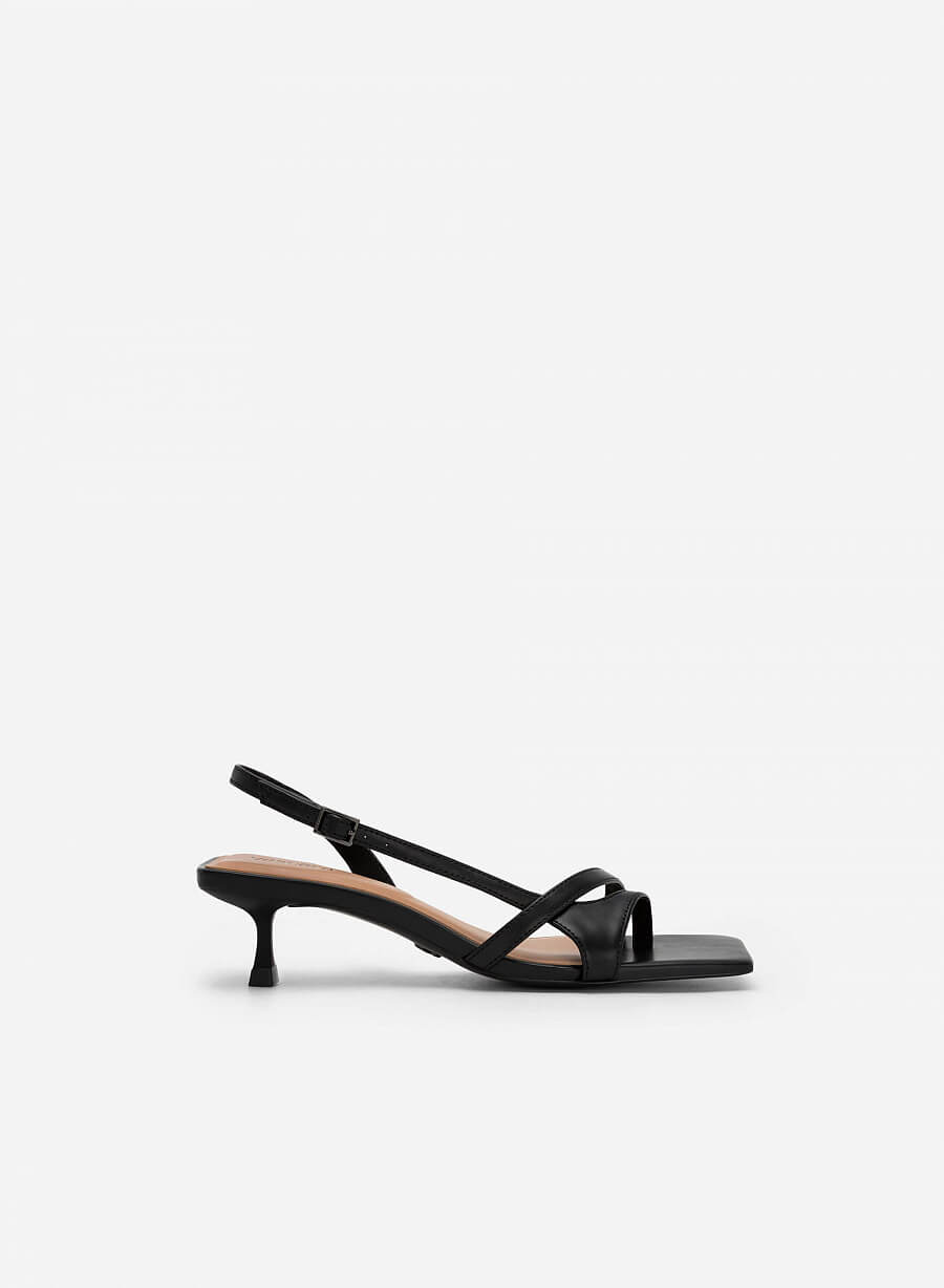 Giày Sandal Quai Chéo Phối Kiểu D'Orsay Slingback - SDN 0720 - Màu Đen - VASCARA