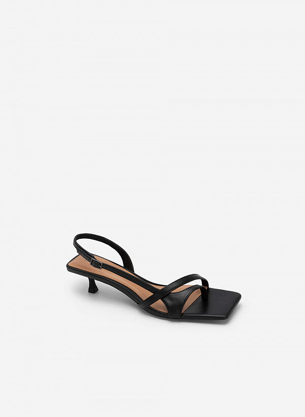 Giày sandal quai chéo phối kiểu d'orsay slingback - SDN 0720 - Màu đen - VASCARA
