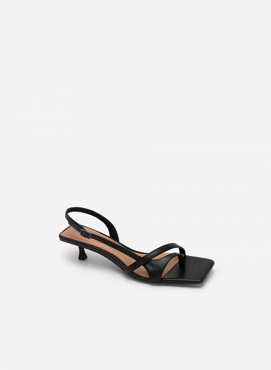 Giày sandal quai chéo phối kiểu d'orsay slingback - SDN 0720 - Màu đen - vascara.com