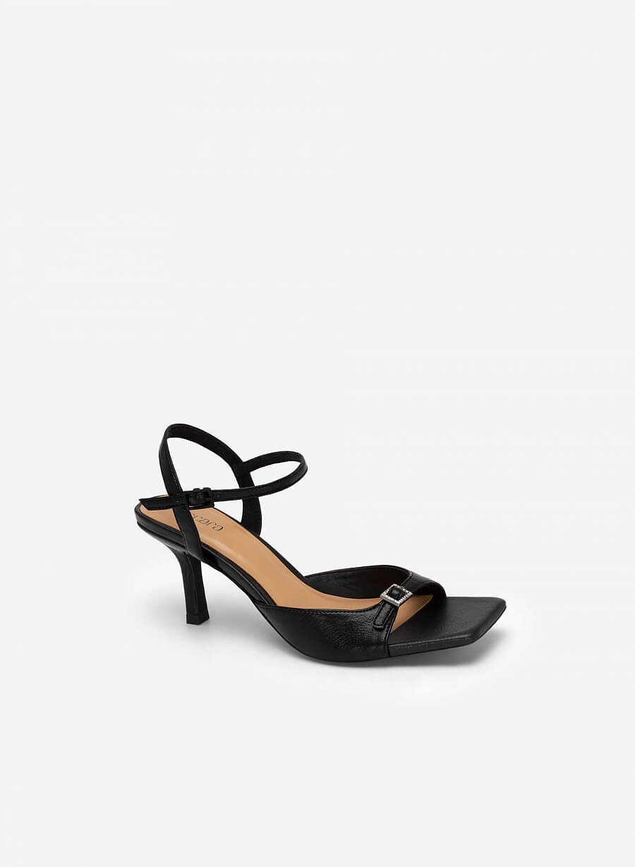 Giày Sandal Quai Phối Khóa Cài Viền Crystal - SDN 0721 - Màu Đen - vascara.com