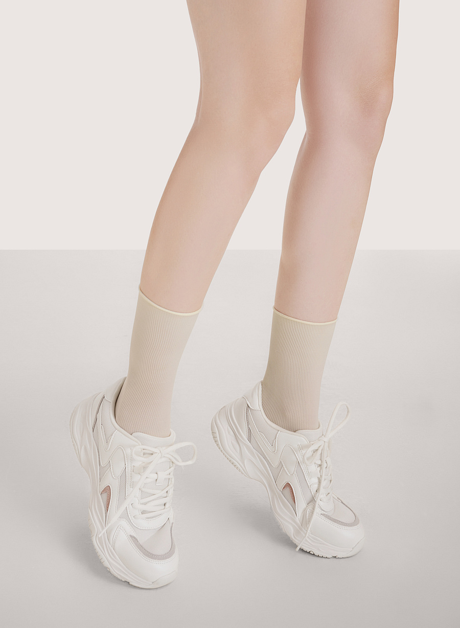 Sneaker Đế Chunky Nhấn Da Suede - SNK 0058 - Màu Trắng - vascara.com