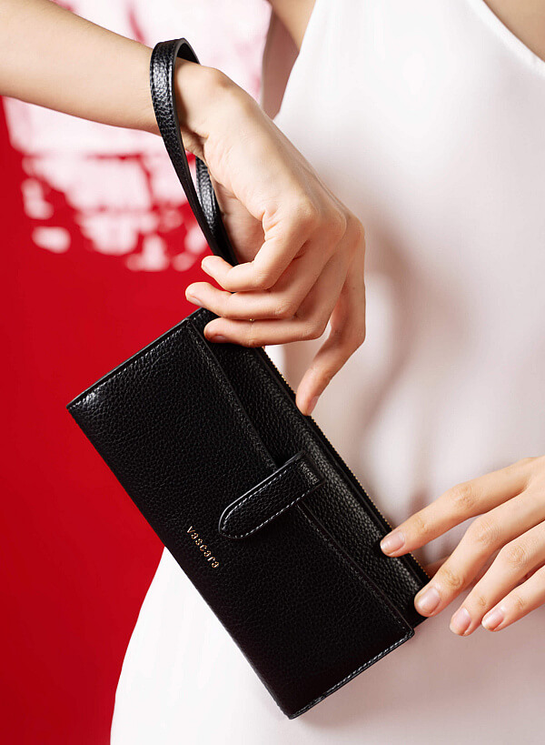 Edge Stitch Flap Wallet - WLL 0251 - Black