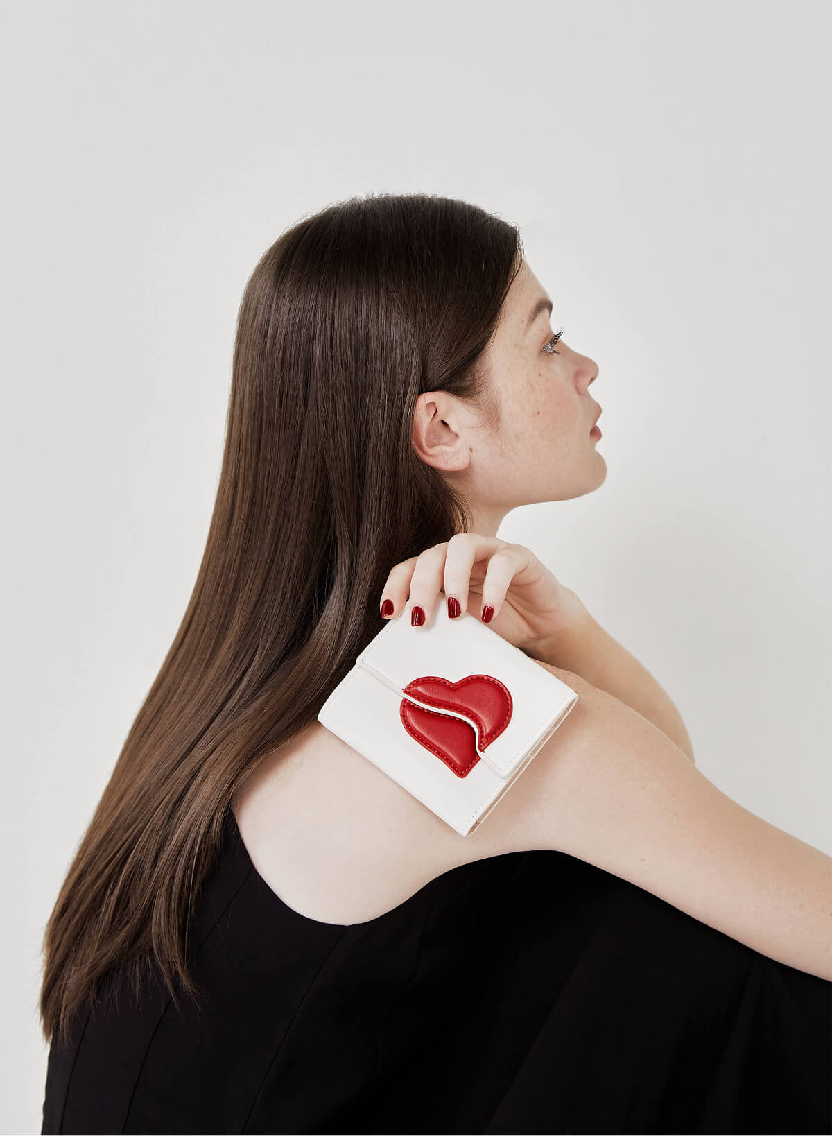 Heart Pattern Mini Wallet - Love Limited Edition - WLL 0259 - Cream - vascara.com