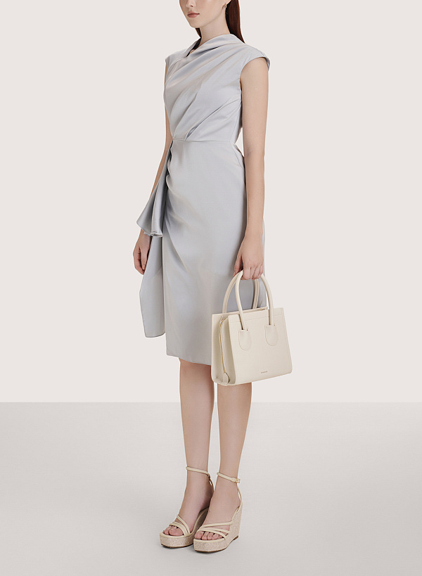 Túi tote double pocket - TOT 0116 - Màu kem - VASCARA