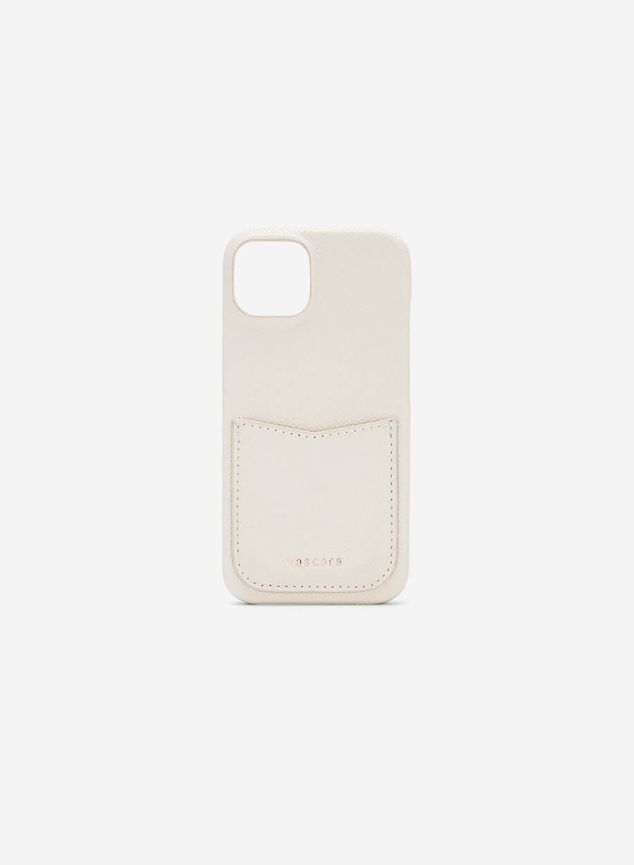 Ốp lưng điện thoại iPhone 14 Phối Ngăn Đựng Thẻ - IPC 1401 - Màu Kem - vascara.com
