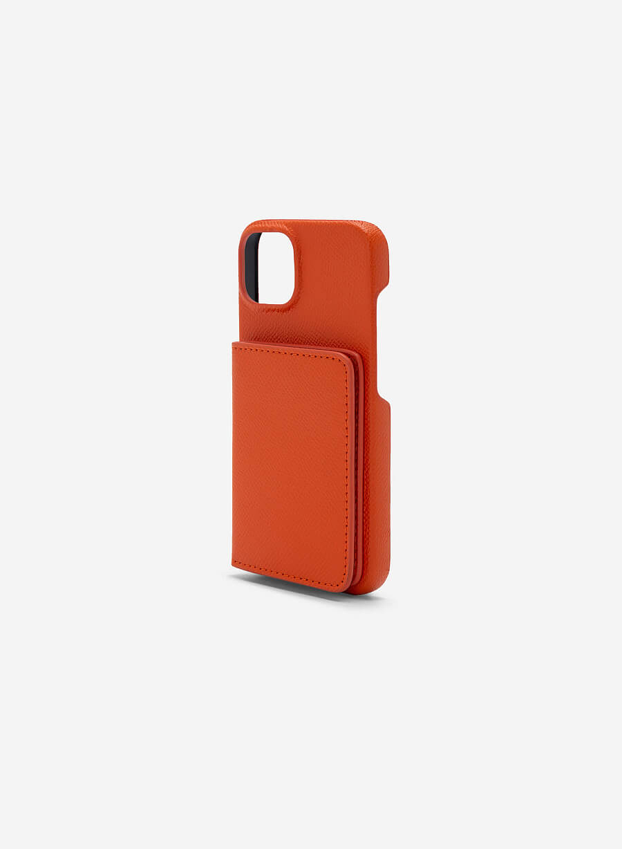 Ốp lưng điện thoại iPhone 14 Phối Ví Mini Đựng Thẻ - IPC 1404 - Màu Cam - vascara.com