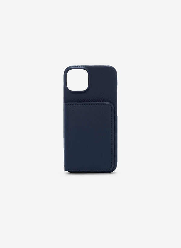 Ốp lưng điện thoại iphone 14 phối ví mini đựng thẻ - IPC 1404 - Màu xanh navy