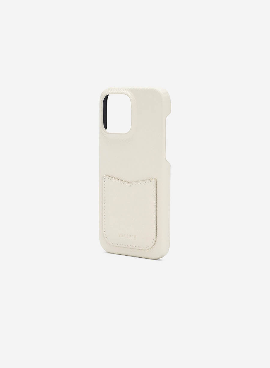 Ốp lưng điện thoại iPhone 14 Pro Max Phối Ngăn Đựng Thẻ - IPC 1403 - Màu Kem - vascara.com