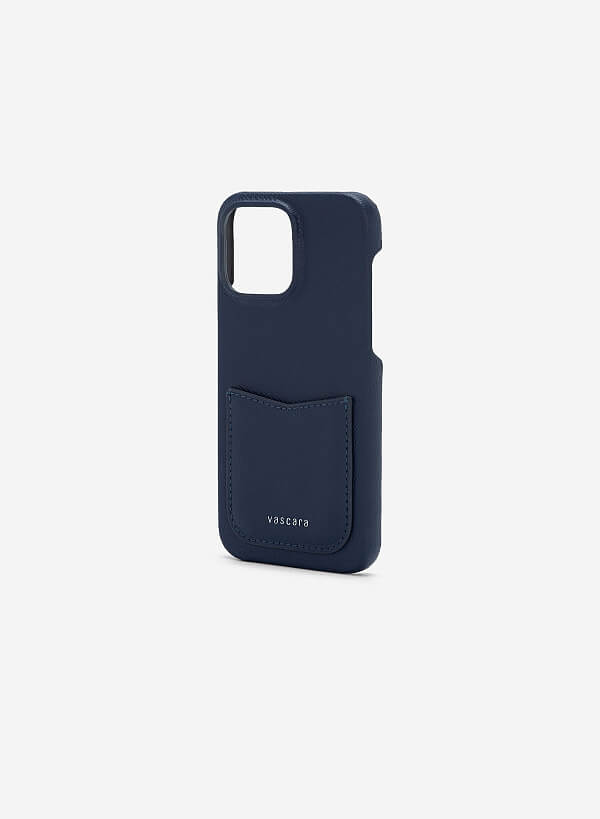 Ốp lưng điện thoại iphone 14 pro max phối ngăn đựng thẻ - IPC 1403 - Màu xanh navy - VASCARA